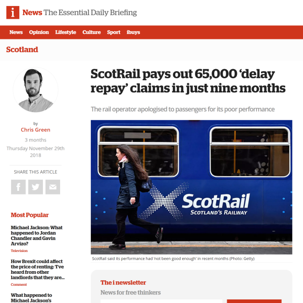 ScotRail pays out 65,000 ‘delay repay’ claims in just nine months